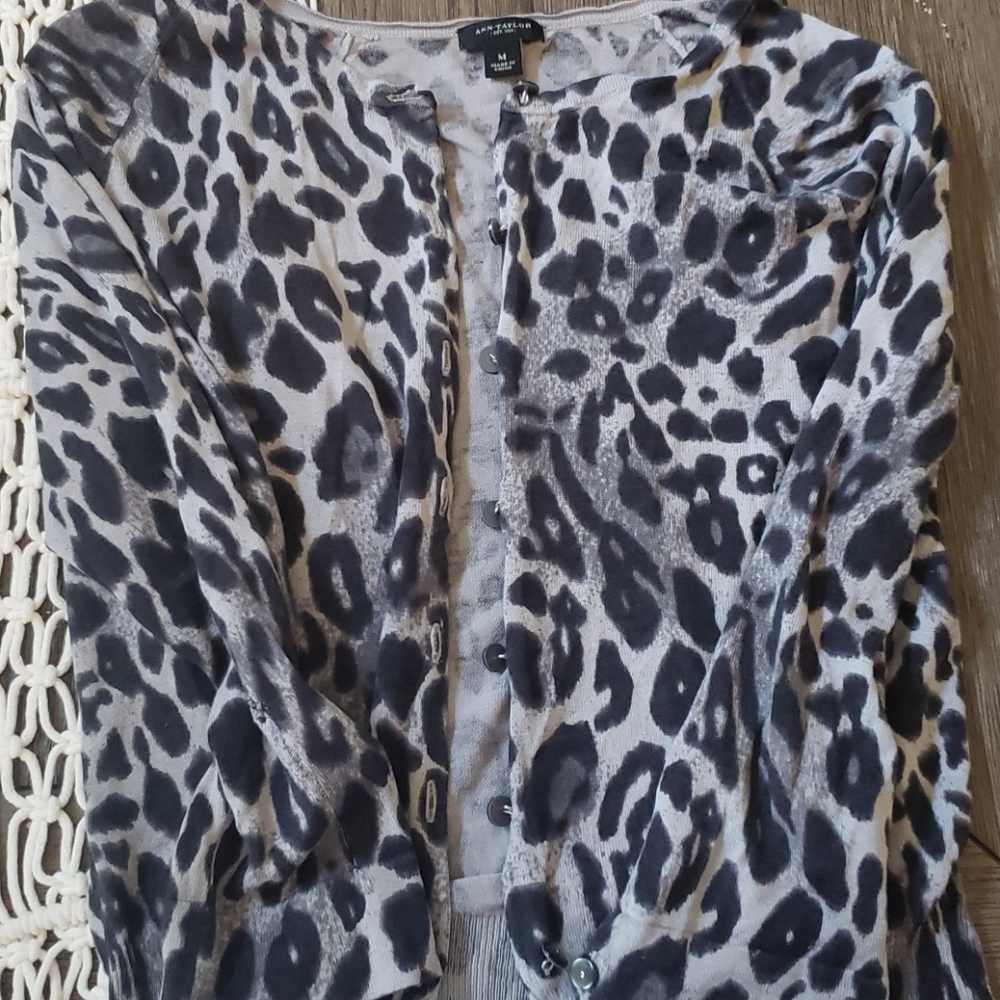 Ann taylor leopard cardigan